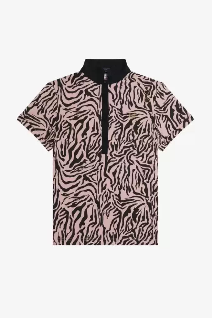 Polo femme à imprimé zèbre