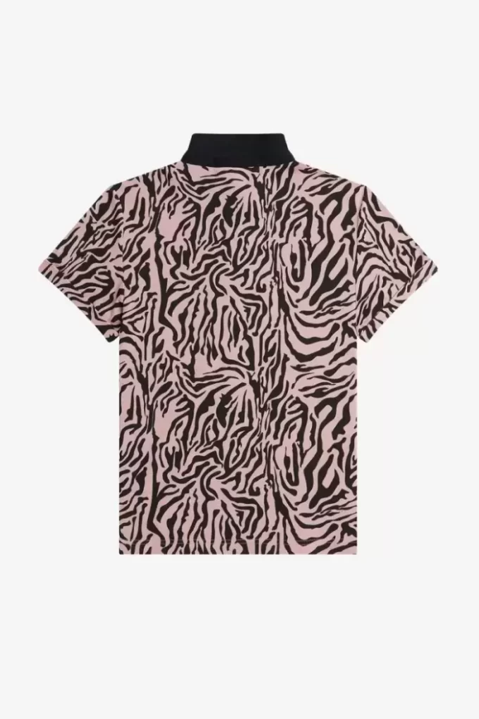 Polo femme à imprimé zèbre