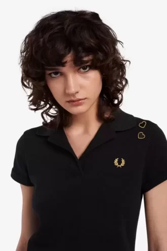 Polo Femme Piqué Col Ouvert