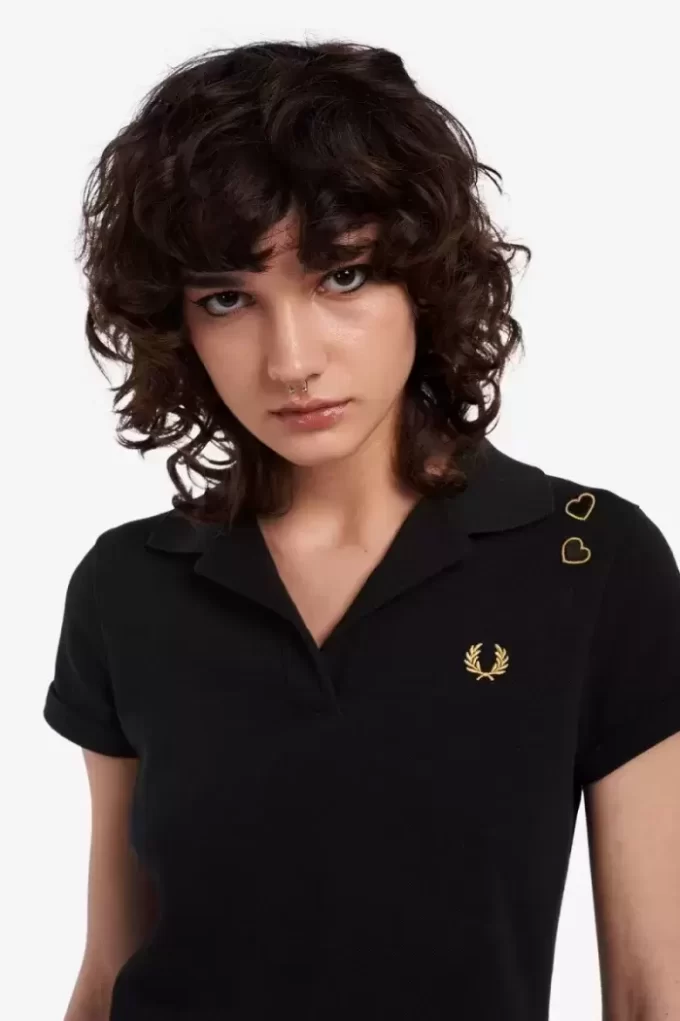 Polo Femme Piqué Col Ouvert