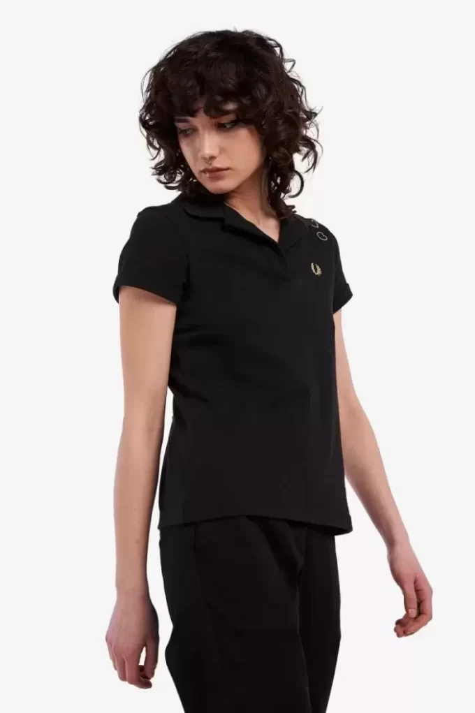 Polo Femme Piqué Col Ouvert