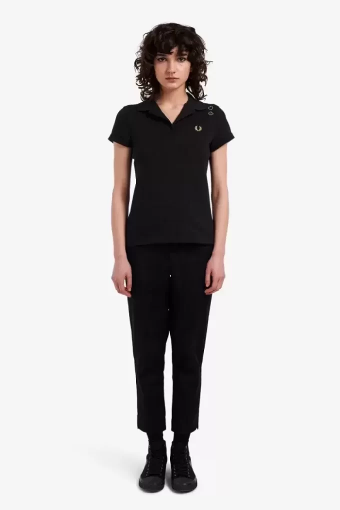 Polo Femme Piqué Col Ouvert