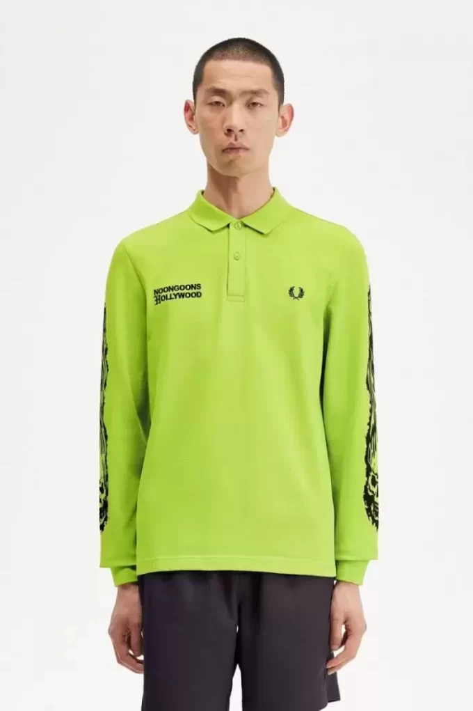 Polo graphique à manches longues Noongoons pour homme