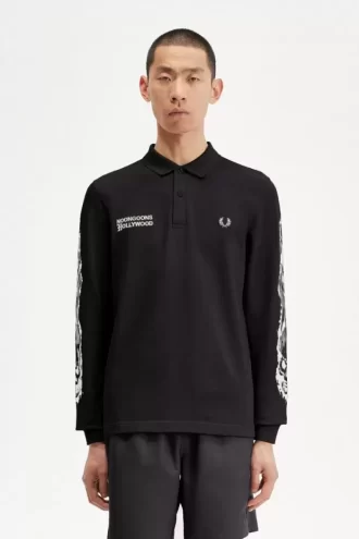 Polo graphique à manches longues Noongoons pour homme