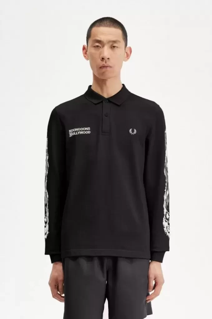 Polo graphique à manches longues Noongoons pour homme