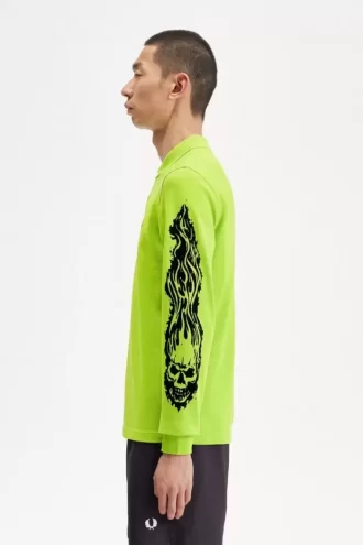 Polo graphique à manches longues Noongoons pour homme
