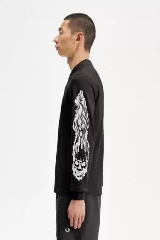 Polo graphique à manches longues Noongoons pour homme