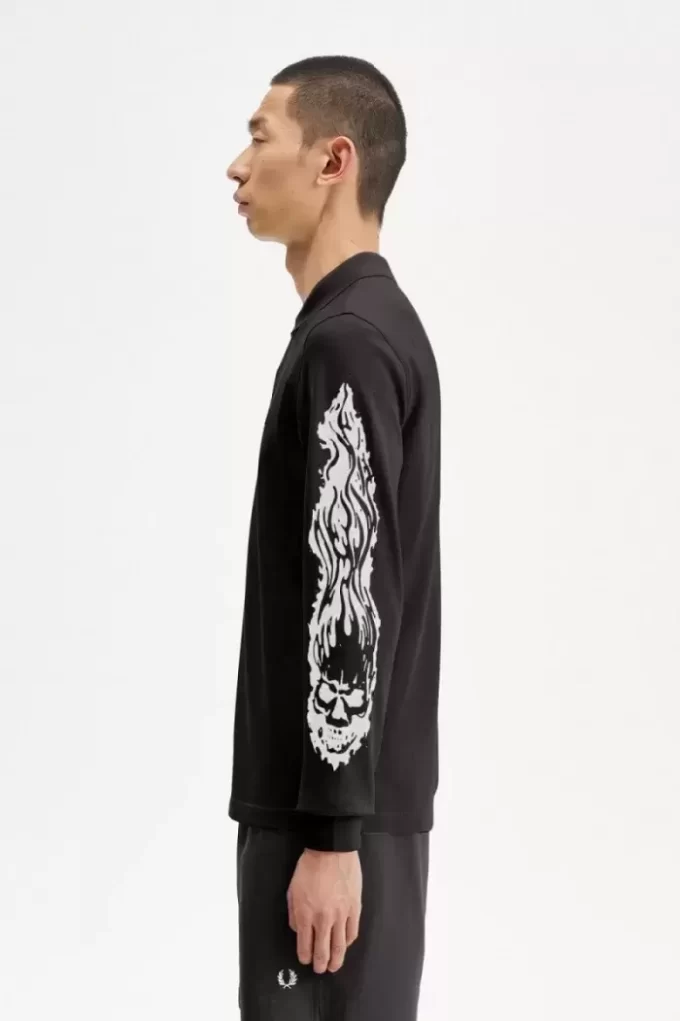 Polo graphique à manches longues Noongoons pour homme