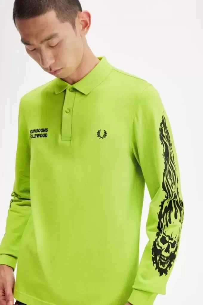 Polo graphique à manches longues Noongoons pour homme