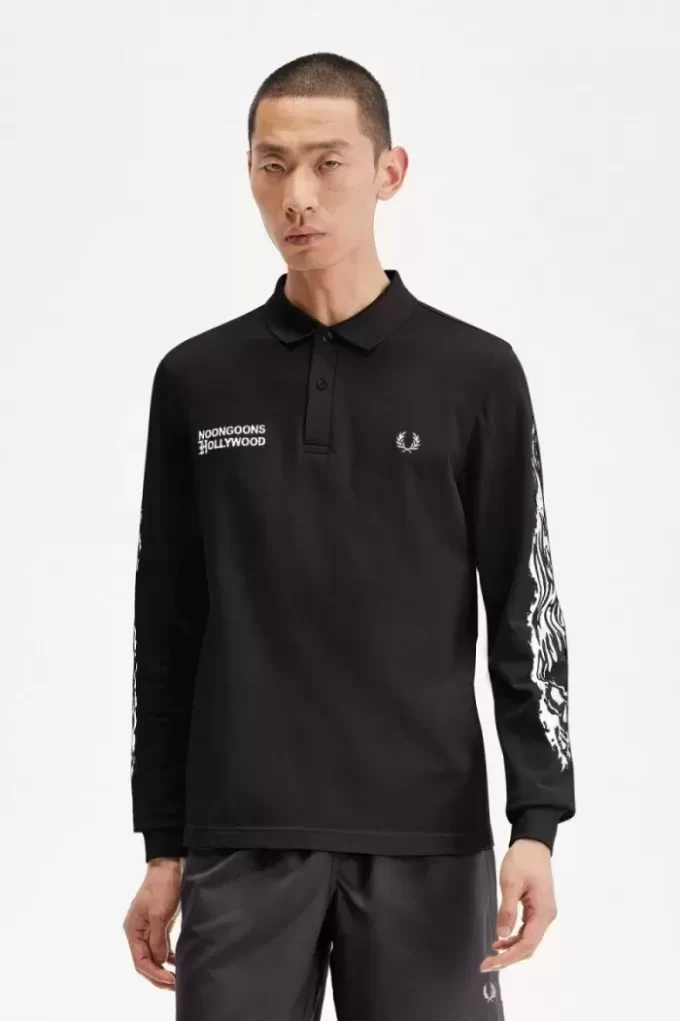 Polo graphique à manches longues Noongoons pour homme