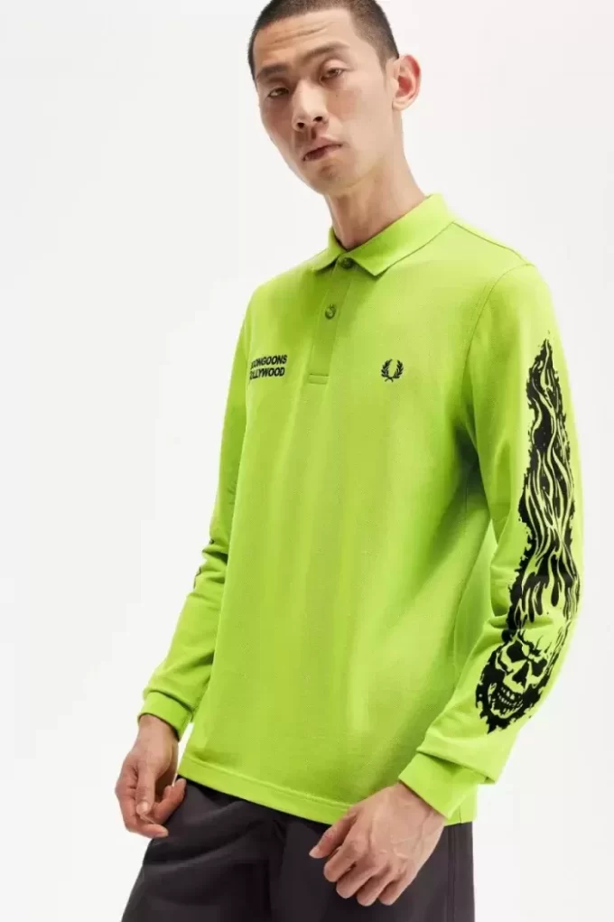 Polo graphique à manches longues Noongoons pour homme