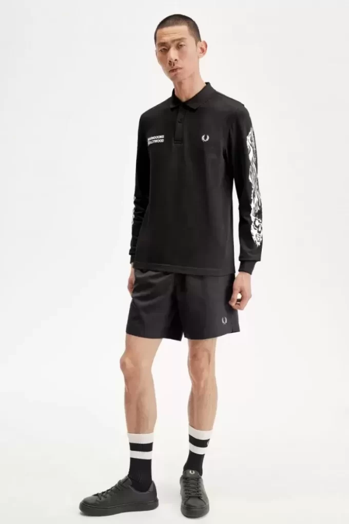Polo graphique à manches longues Noongoons pour homme