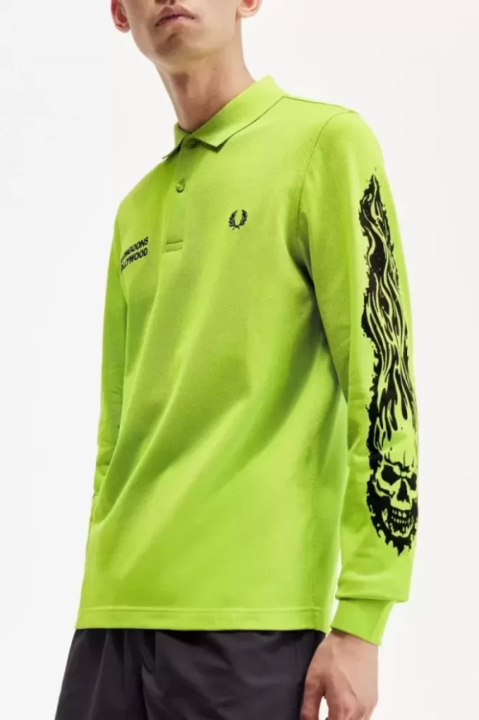 Polo graphique à manches longues Noongoons pour homme