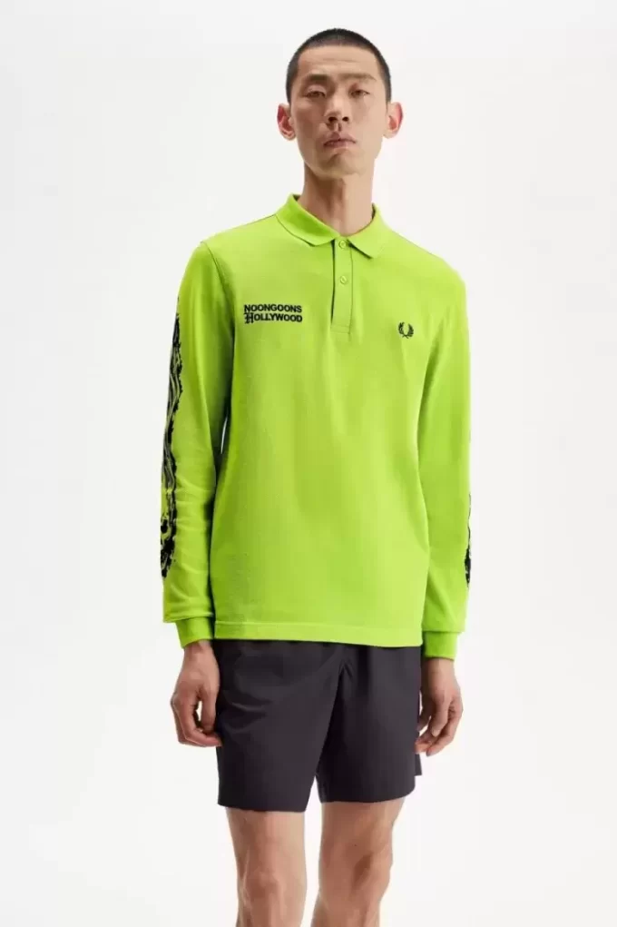 Polo graphique à manches longues Noongoons pour homme