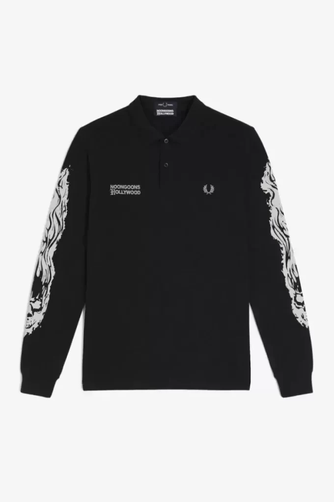 Polo graphique à manches longues Noongoons pour homme