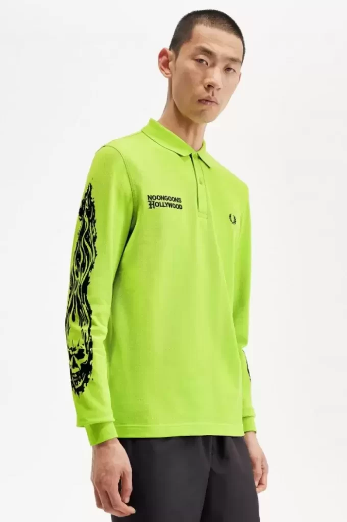 Polo graphique à manches longues Noongoons pour homme