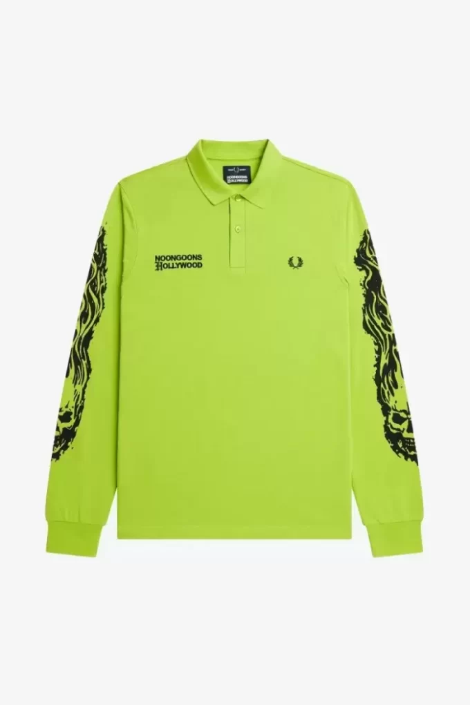 Polo graphique à manches longues Noongoons pour homme