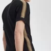 Polo homme à bandes en nid d&rsquo;abeille