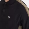 Polo homme à bandes en nid d&rsquo;abeille