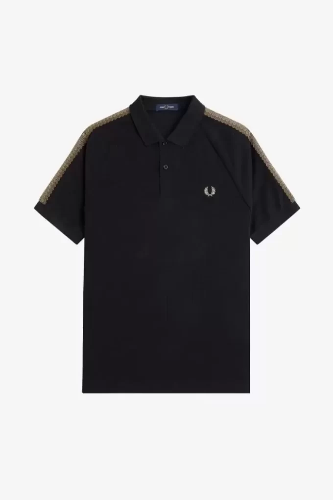 Polo homme à bandes en nid d&rsquo;abeille