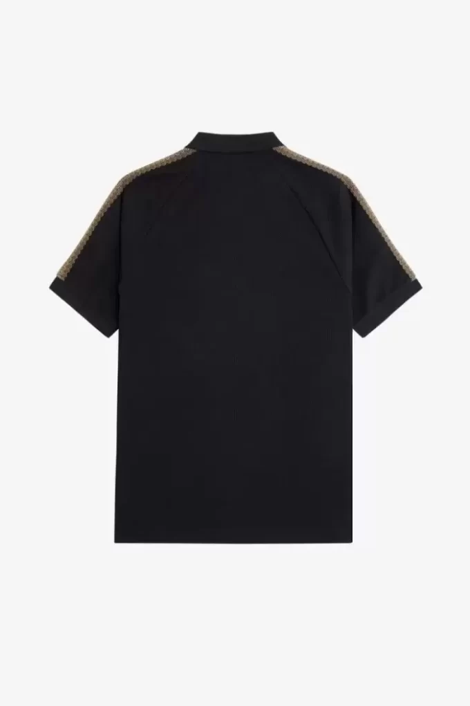 Polo homme à bandes en nid d&rsquo;abeille