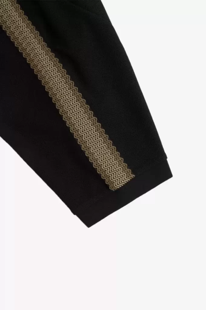 Polo homme à bandes en nid d&rsquo;abeille