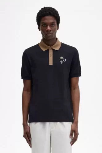 Polo homme à col contrasté