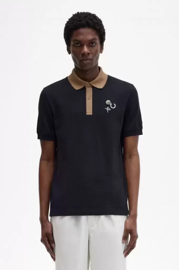 Polo homme à col contrasté