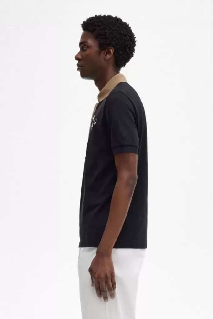 Polo homme à col contrasté