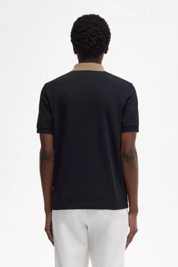 Polo homme à col contrasté