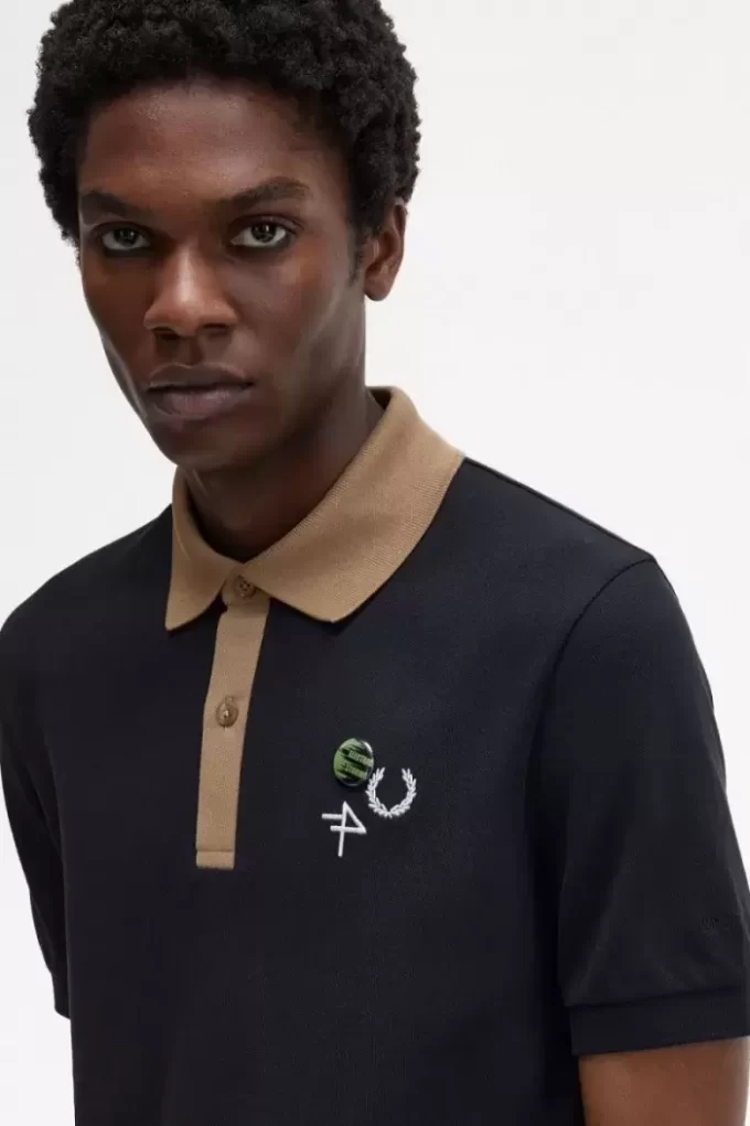 Polo homme à col contrasté