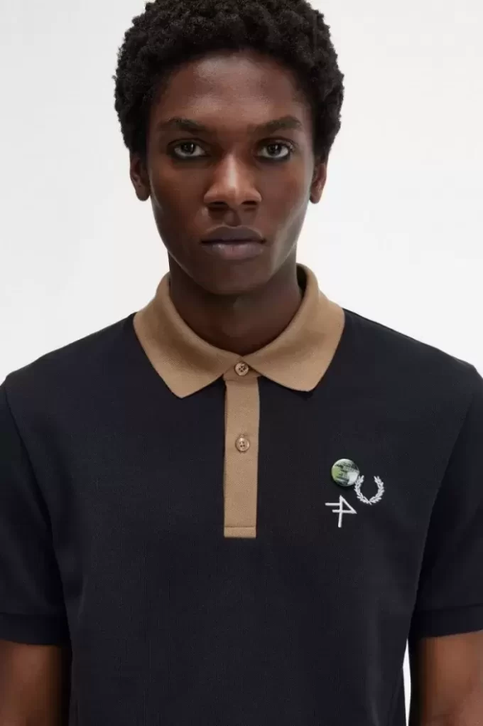 Polo homme à col contrasté