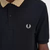 Polo homme à col damier