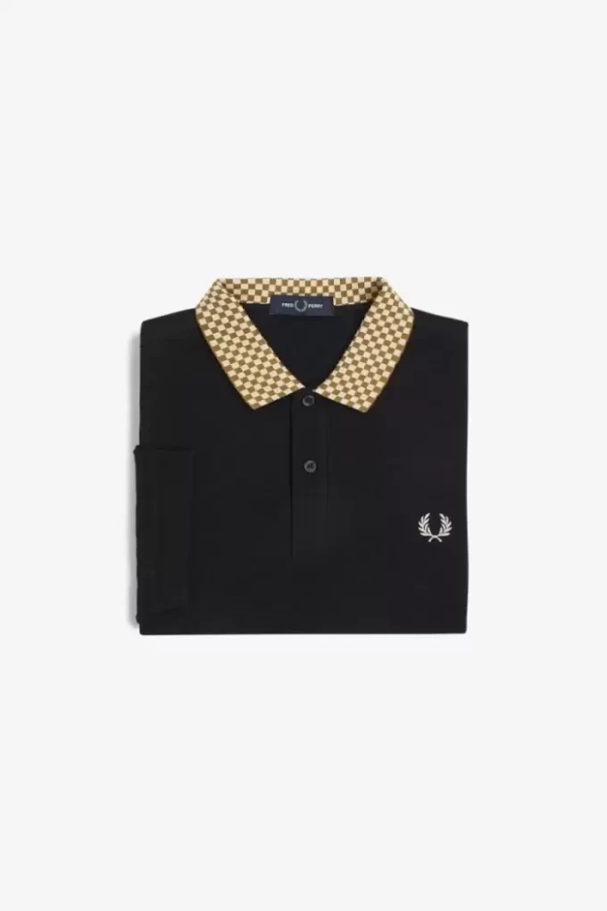 Polo homme à col damier