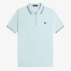 Polo homme en crêpe piqué à col zippé