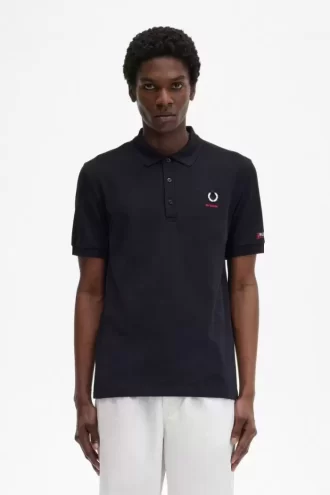 Polo homme à manches imprimées