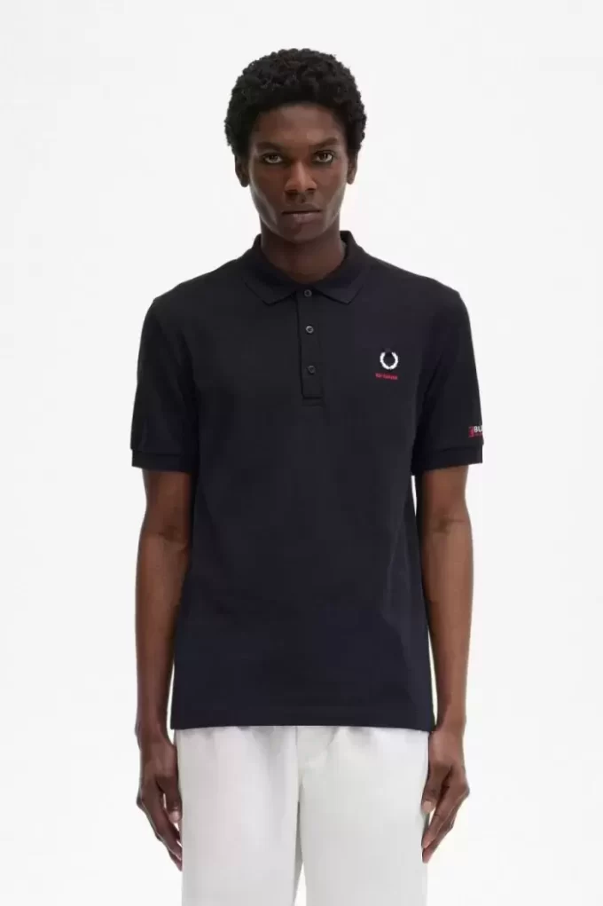 Polo homme à manches imprimées