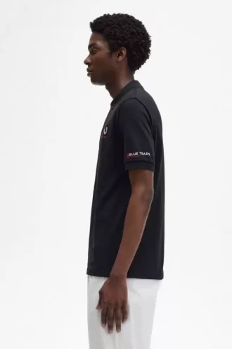 Polo homme à manches imprimées