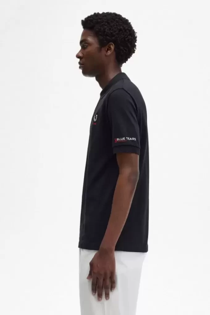 Polo homme à manches imprimées