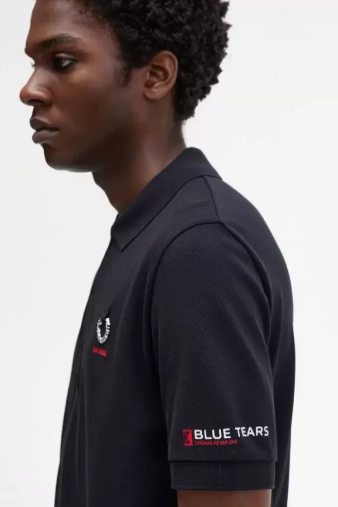 Polo homme à manches imprimées