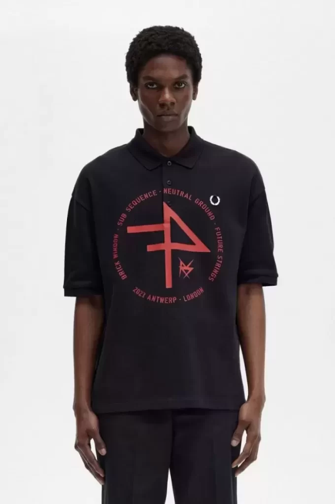 Polo imprimé surdimensionné pour homme