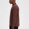 Polo à manches longues en coton nid d&rsquo;abeille pour homme