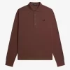 Polo à manches longues en coton nid d&rsquo;abeille pour homme