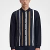 Polo à manches longues et rayures dégradées pour homme