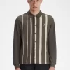 Polo à manches longues et rayures dégradées pour homme
