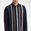 Polo à manches longues et rayures dégradées pour homme