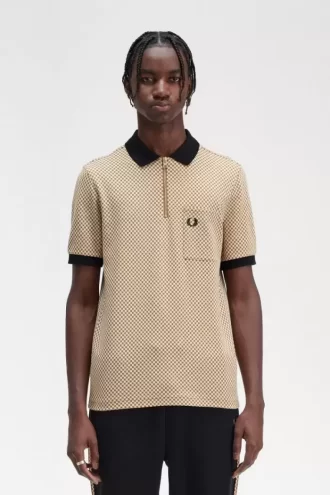 Polo à micro-damier pour homme