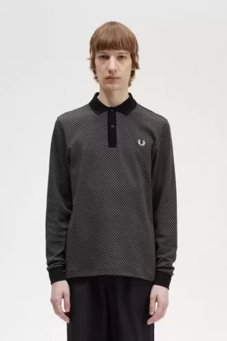Polo à micro-damier pour homme