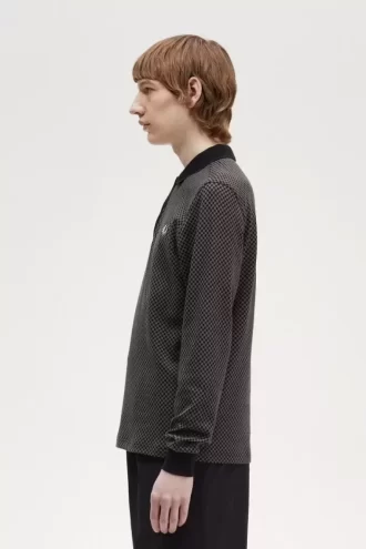 Polo à micro-damier pour homme