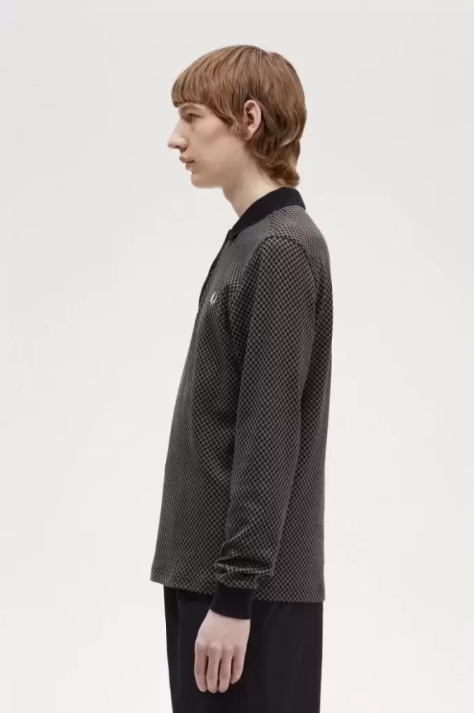Polo à micro-damier pour homme